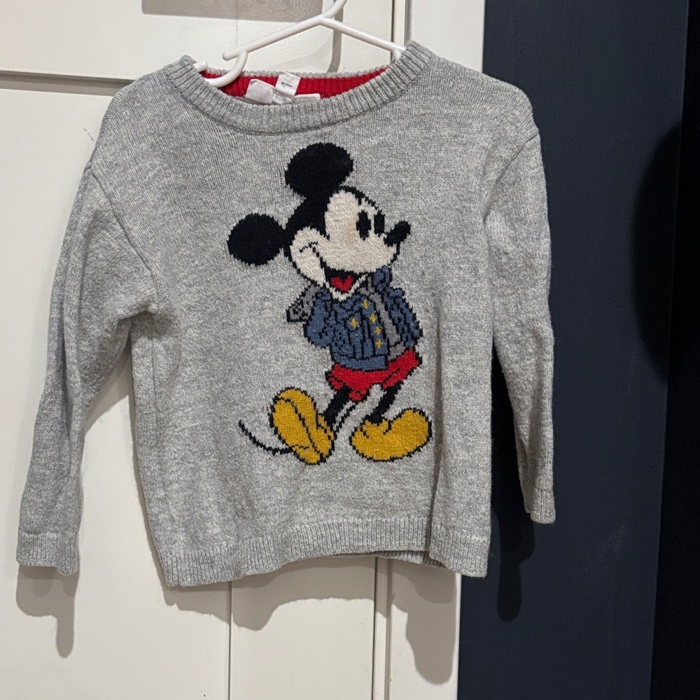 GAP Gray Sweater with Mickey Mouse Design
